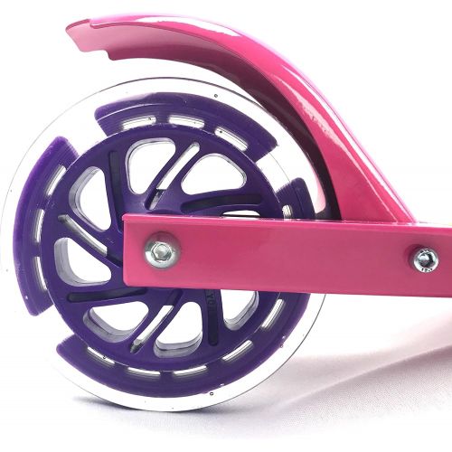  TITAN Flower Princess Folding Aluminum Girls Folding Kick Scooter with LED Light Up Wheels (Age 5+), Pink