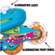 Titan Flower Princess Girls Inline Skates with LED Light-up Front Wheel and LED Laces, Multiple Size and Color Options