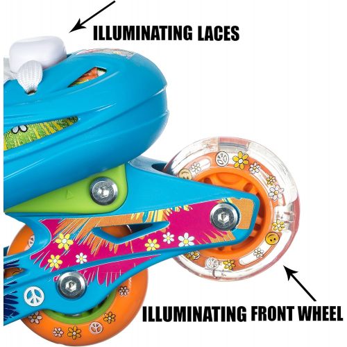  Titan Flower Princess Girls Inline Skates with LED Light-up Front Wheel and LED Laces, Multiple Size and Color Options