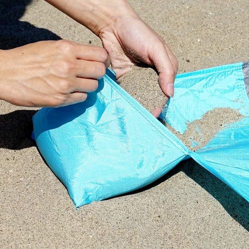  Titan Beach Canopy Sky Blue Sunshade with Sandbag Anchors and Mat - 7ft x 7ft - UPF 50+ - Tent Includes Carry Bag - Weighs 5 Pounds - Portable, Family Sun Protection for The Beach,