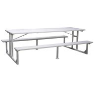 Titan Distributors Inc. Titan Aluminum Picnic Table, Patio and Deck Furniture, Outdoor Lawn Decor, 8’