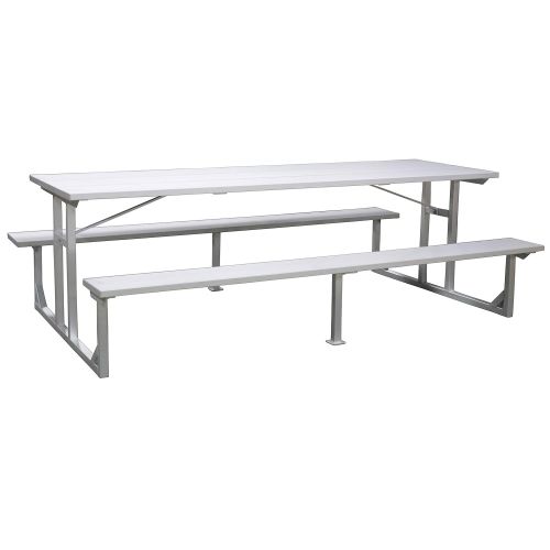  Titan Distributors Inc. Titan Aluminum Picnic Table, Patio and Deck Furniture, Outdoor Lawn Decor, 8’