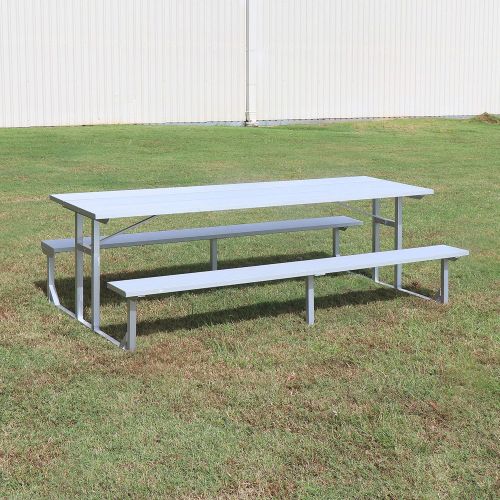  Titan Distributors Inc. Titan Aluminum Picnic Table, Patio and Deck Furniture, Outdoor Lawn Decor, 8’