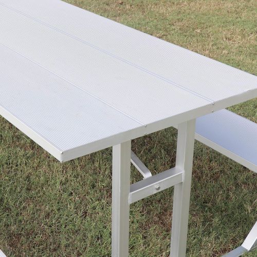  Titan Distributors Inc. Titan Aluminum Picnic Table, Patio and Deck Furniture, Outdoor Lawn Decor, 8’