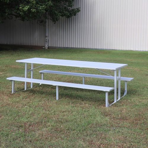  Titan Distributors Inc. Titan Aluminum Picnic Table, Patio and Deck Furniture, Outdoor Lawn Decor, 8’