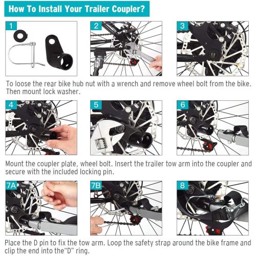  [아마존베스트]Titanker Upgraded Bike Bicycle Trailer Coupler Attachment Angled Elbow for Instep & Schwinn Bike Trailers