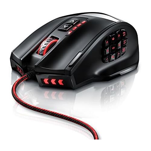  [아마존베스트]Titanwolf Titanium Wolf 16400DPI USB Gaming Laser Mouse | 1816400DPI Sampling Rate | High Precision | Configurable LED Colour Lighting | Avago Sensor Technology MMO Gaming | Includes Soft