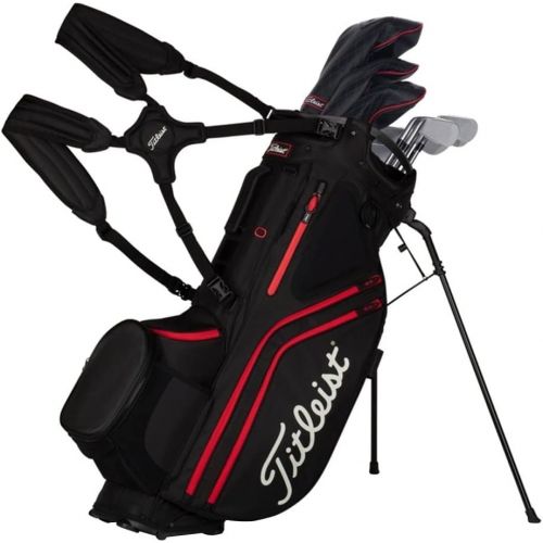  Titleist - Hybrid 14 Golf Bag - Black/Black/Red