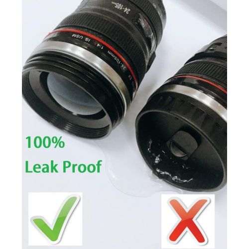  [아마존베스트]TMANGO Camera Lens Coffee Mug With Lid, Photo Coffee Cup, Stainless Steel Thermos Lens Mug Leak Proof For Photographer Lovers Present