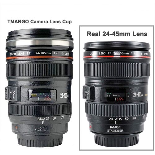  [아마존베스트]TMANGO Camera Lens Coffee Mug With Lid, Photo Coffee Cup, Stainless Steel Thermos Lens Mug Leak Proof For Photographer Lovers Present