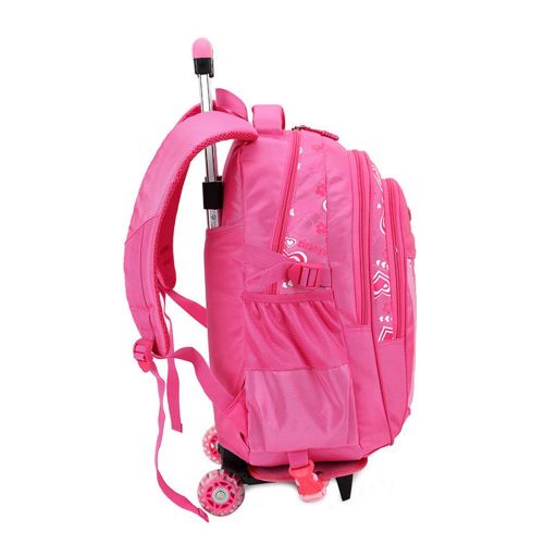  Tmibay Fellibay Rolling Backpack Kids Backpack 3 Wheels Kids Trolley Schoolbag Girls Backpack with Adjustable Trolley