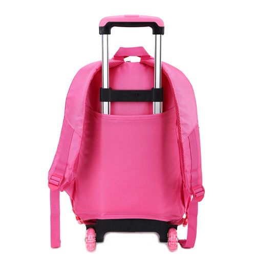  Tmibay Fellibay Rolling Backpack Kids Backpack 3 Wheels Kids Trolley Schoolbag Girls Backpack with Adjustable Trolley