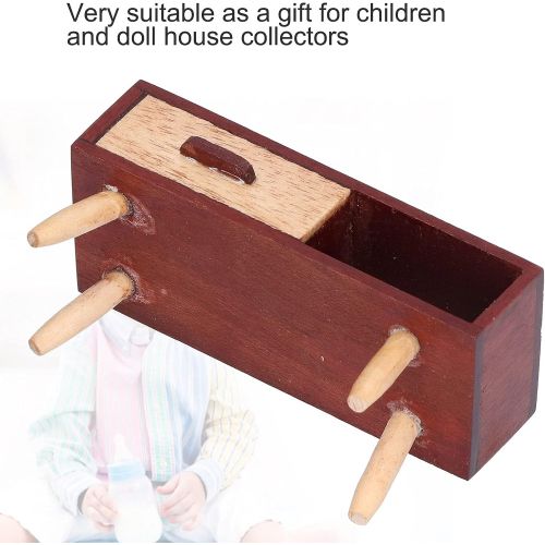  Tnfeeon 1:12 Dollhouse TV Cabinet,Mini Wood Showcase Miniature DIY Toy House Furniture Storage Cabinet Decoration Life Scene Simulation Model for Kids