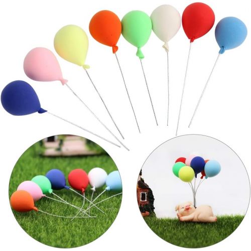  Tnfeeon 8pcs 1:12 Doll House Garden Decorative Resin Balloon Garden Bonsai Dollhouse Decorations Miniature Landscape Ornaments