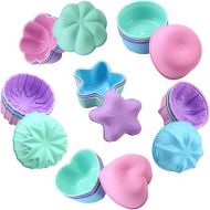 To encounter Silicone Cupcake Baking Cups, Food Grade Non-Stick Silicone Muffin Liners, Reusable 3 Inch Silicone Molds, 6 Shapes Pack of 24