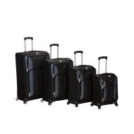 ToBeInStyle Rockland Luggage Impact Spinner 4 Piece Luggage Set, Black, One Size