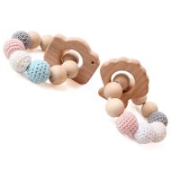 ToCENG Baby Mobiles or Stroller Activity Toys 2pcs Organic Camera Scallop Shaped Teething Bracelet Chewable Montessori Toy Toddler Gift Jewelry