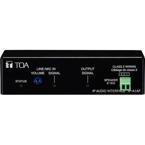  Toa Electronics IP-A1AF Network PoE IP Audio Interface Receiver with 15W Amplifier