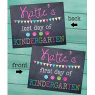 ToadAndLily First and Last Day of Kindergarten Personalized CHALKBOARD - Pink FL0003