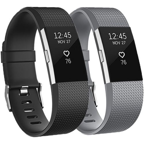  [아마존베스트]Tobfit Sport Bands Compatible with Fitbit Charge 2, 4 Pack, Replacement Wristbands for Women Men, Small/Large