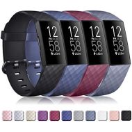 [아마존베스트]Tobfit Sport Bands Compatible for Fitbit Charge 3 and Charge 3 SE, 4 Pack, Soft Rubber Strap for Women/Men