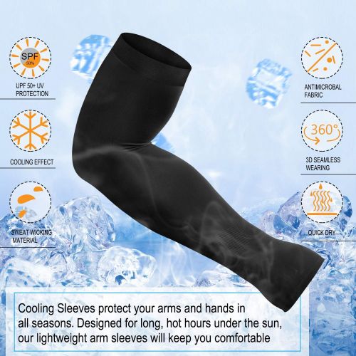  [아마존베스트]Tobfit UV Protection Cooling Arm Sleeves for Men Women, Long Arm Cover Sun-Protection Sleeves with Thumb Hole Design for Cycling, Driving, Fishing, Golf, Basketball, Outdoor Sports