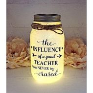 /TobysTrendyTreasures Personalized Teacher Gift, Christmas Teacher Gift, Thank You Gift Teacher, Nite Light, Teacher Appreciation Gift, Mason Jar Light