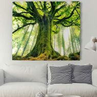 Marke: Today Gift Gruen Baum Wald Sonnenaufgang Wandteppich Natur Landschaft Wandbehang Tapestry Tapisserie Wandtuch Tischdecke Strandtuch Dekotuch 230x150cm