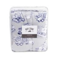 Toddler Bedding Toddler Boys Bedding Comforter Set Quilt Coverlet Diggers Movers Trucks Construction Tractors Kids Quilted Bed Cover Bedspread (Comforter Gray Navy, Queen)