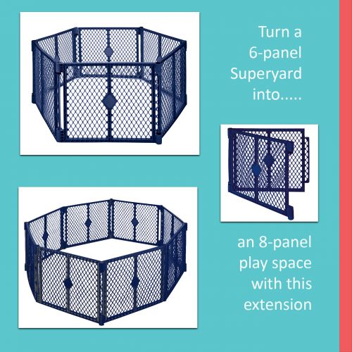  North States 6 Panel Navy Portable Indoor Outdoor Baby Superyard Playard