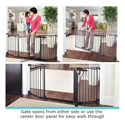  Toddleroo by North States 72” wide Deluxe Decor Baby Gate: Sturdy safety gate with one hand operation. Extra wide baby gate. Hardware Mount. Fits 38.3 - 72” Wide. (30