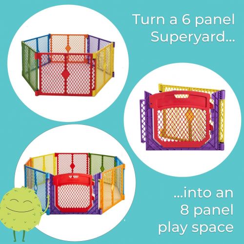  [아마존베스트]North States 2-Panel Extension with Door for Multicolor Superyard Colorplay: Increases Play Space up to 34.4 sq. ft. (Adds 64, Multicolor)