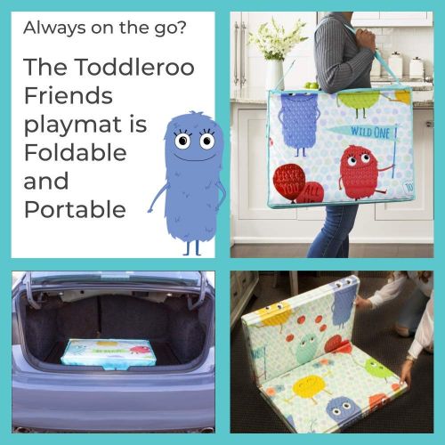  Visit the Toddleroo by North States Store Toddleroo by North States 71 x 71 Toddleroo Friends Play Mat - Designed to fit 6 Panel or 8 Panel Superyards. Almost 36 Square feet of Play Space (Toddleroo Characters, Multicolore