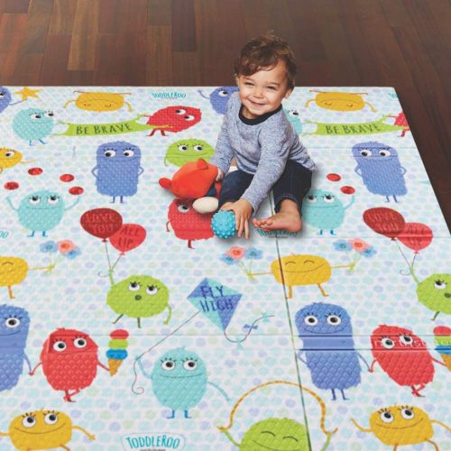  Visit the Toddleroo by North States Store Toddleroo by North States 71 x 71 Toddleroo Friends Play Mat - Designed to fit 6 Panel or 8 Panel Superyards. Almost 36 Square feet of Play Space (Toddleroo Characters, Multicolore