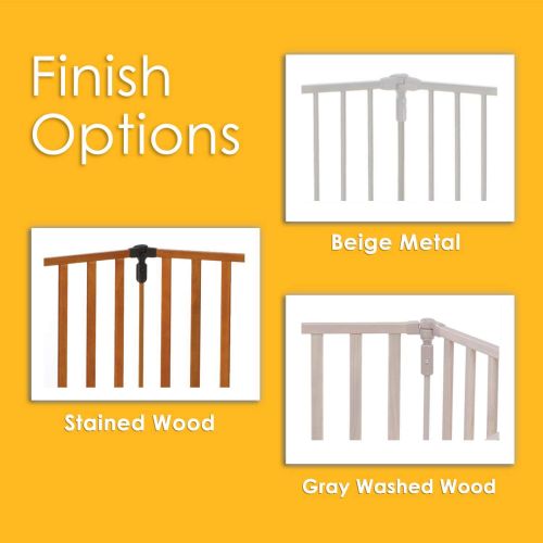  3-in-1 Metal Superyard by North States: Create freestanding yard, extra-wide gate or fireplace barrier. Hardware mount or freestanding. 6 panel, 10 sq.ft. enclosure (144 long, 30 t