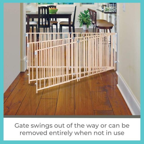  North States 103 Wide Extra-Wide Swing Baby Gate: Perfect for oversized spaces. No threshold and one-hand operation. Hardware mount. Fits 60-103 wide (27 tall, Sustainable Hardwood