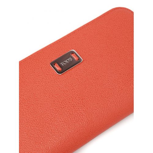 토즈 TodS Orange leather continental wallet