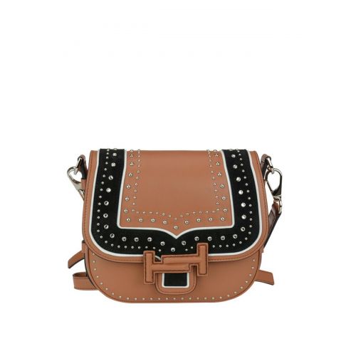 토즈 TodS Double T embellished saddle bag