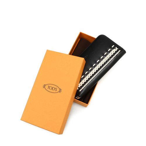토즈 TodS Braided detailed leather wallet
