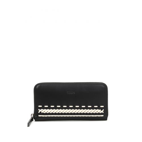 토즈 TodS Braided detailed leather wallet