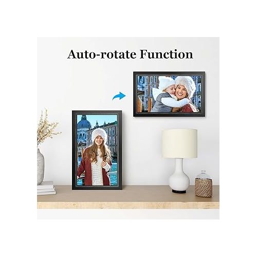  15.6 Inch Digital Picture Frame WiFi Smart Digital Photo Frame 32GB, Electronic Picture Frame IPS HD Touchscreen Programmable, Auto-Rotate, Share Photos Instantly