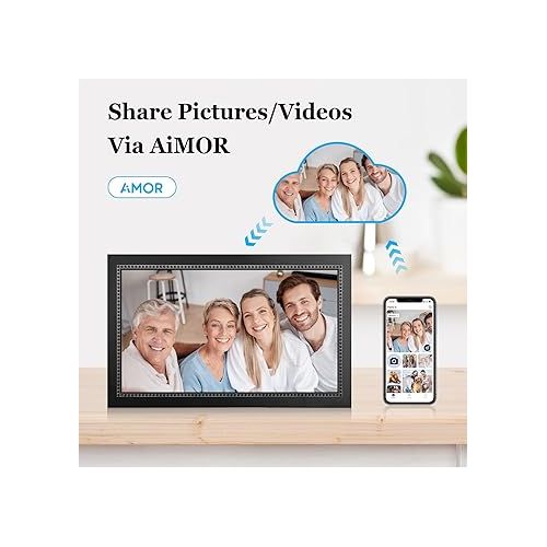 15.6 Inch Digital Picture Frame WiFi Smart Digital Photo Frame 32GB, Electronic Picture Frame IPS HD Touchscreen Programmable, Auto-Rotate, Share Photos Instantly