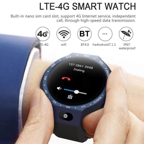  Togethluer Swimming Smart Bracelet Blood Pressure Heart Rate Sleep Monitor Fitness Tracker,LEMFO LEM9 4G Dual Systems 5MP Front Camera GPS WiFi Heart Rate Smart Watch Grey