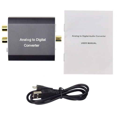  Tohilkel Analog to Digital Audio Converter for AUX RCA to Optical Coaxial Compatible with TV and Amplifier Speaker Soundbar Home Theater