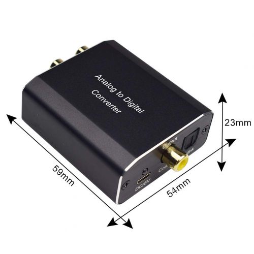  Tohilkel Analog to Digital Audio Converter for AUX RCA to Optical Coaxial Compatible with TV and Amplifier Speaker Soundbar Home Theater