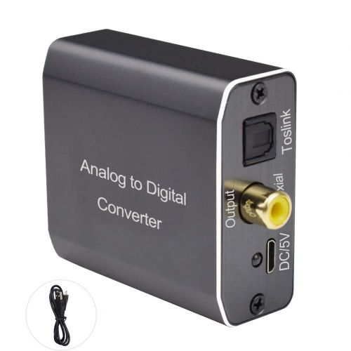  Tohilkel Analog to Digital Audio Converter for AUX RCA to Optical Coaxial Compatible with TV and Amplifier Speaker Soundbar Home Theater