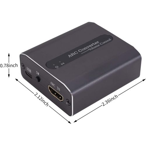  Tohilkel Volume Remote Adjustment DAC (Digital to Analog Converter), Tiancai HDMI ARC to Stereo R/L RCA and 3.5 mm Jack Adapter, Compatible with Amplifier Headphone Speaker, Multi-Ports Out