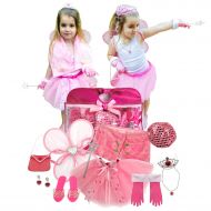 Toiijoy Girls Princess Dress up Set 15Pcs Fairy Princess Role Play Costume Set Carry Bag Toddler Kids Ages 3-6yrs