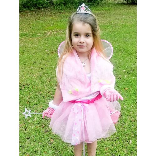  Toiijoy Girls Princess Dress up Set 15Pcs Fairy Princess Role Play Costume Set Carry Bag Toddler Kids Ages 3-6yrs