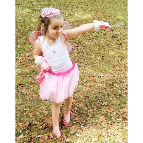  Toiijoy Girls Princess Dress up Set 15Pcs Fairy Princess Role Play Costume Set Carry Bag Toddler Kids Ages 3-6yrs